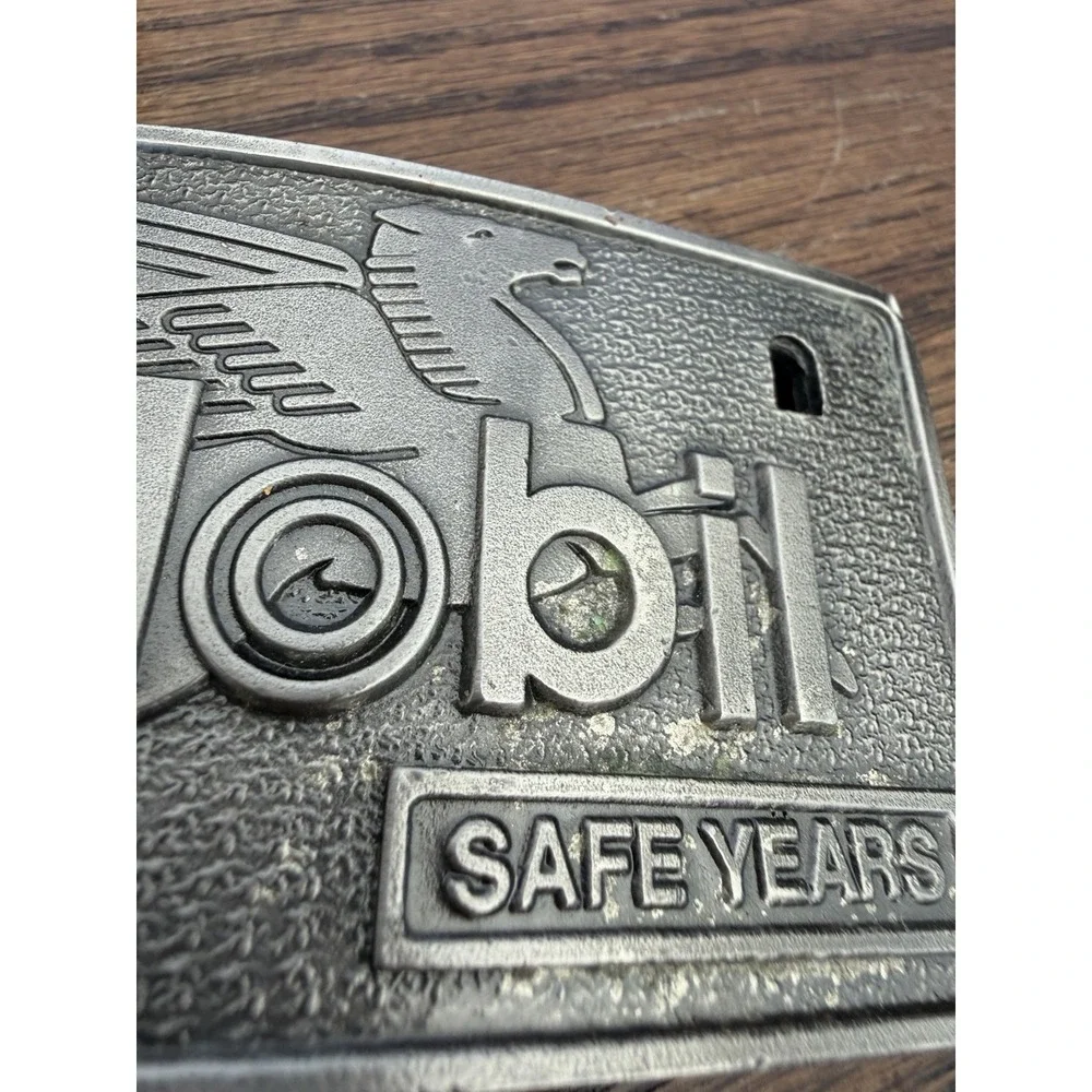 Vintage Mobil Safe Years Pegasus Belt Buckle Limited Edition Mobil‎ Oil